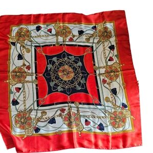 Vintage 60s Berkshire Square Equestrian Style Scarf 35 by 35